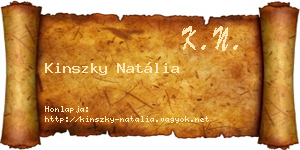 Kinszky Natália névjegykártya